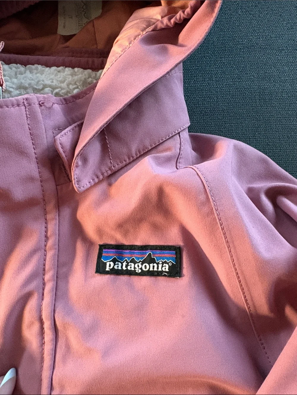 Patagonia Girls' Dusty Pink Hooded Tri-Climate Jacket w/removable shell